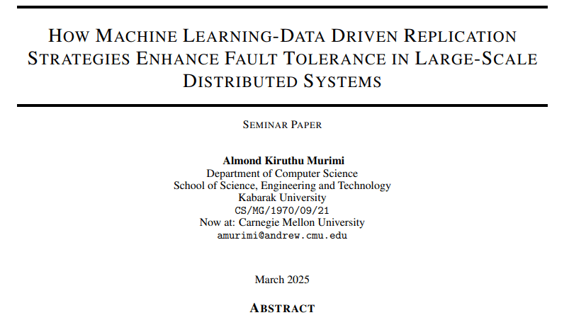 Preview for How Machine Learning-Data Driven Replication Strategies Enhance Fault Tolerance in Large-Scale Distributed Systems
